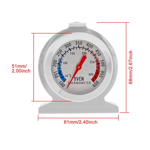 2 Pack Oven Thermometer, Instant Read Stainless Steel Grill Thermometer, 50-300 C/100-600 F for Cooking