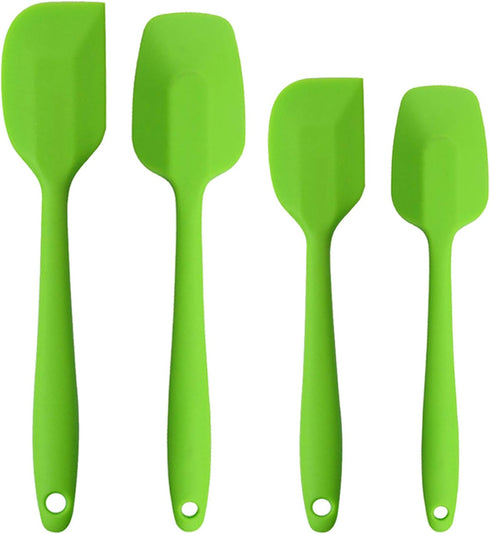 Silicone Spatulas Set, Heat Resistant Rubber Spoon Spatula Non-Stick Scrapers for Baking Mixing Tool (Green Set)