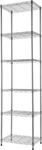 REGILLER 6 Wire Shelving Steel Storage Rack, Adjustable Unit Shelves for Laundry, Bathroom, Kitchen, Pantry (16.7L x