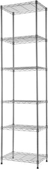 REGILLER 6 Wire Shelving Steel Storage Rack, Adjustable Unit Shelves for Laundry, Bathroom, Kitchen, Pantry (16.7L x