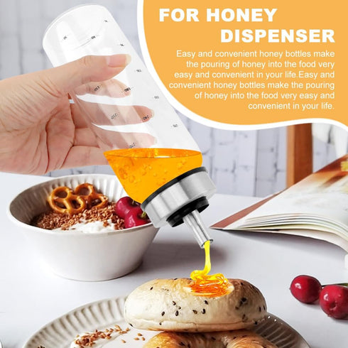 Loyanger 10 OZ Container(COLOR:2pcs) Honey Dispenser No Drip, Honey Jar Maple Syrup Dispenser, Glass Honey' Dispenser