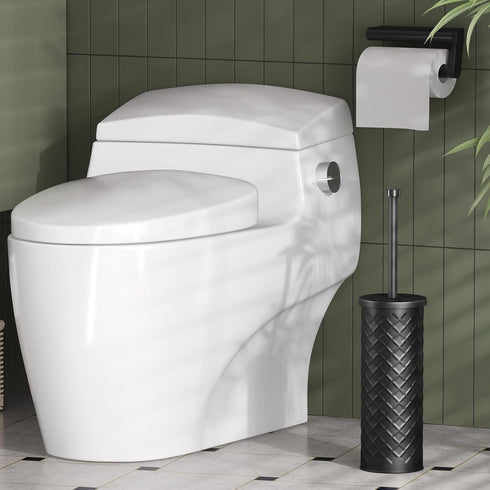 Set 2 Pack 4 Sets Toilet Bowl Brush and Holder with Extra Brush Heads | Extra Long Handle with Splash Guard Cover