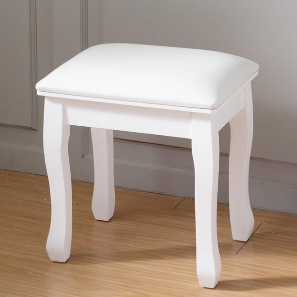 AVGVLIJ Vanity Stool, Padded Makeup Chair Bench with Solid Wood Legs, Dressing Table