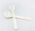 2 Pack 4.73inch Handcraft Mother of Pearl Caviar Spoons with Round Handle and Plastic Storage Box - White, Style D