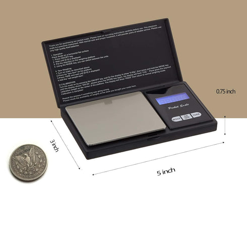 Digital Food Scales Precision 500g/0.01g, Small Pocket Ounces Grams, Portable Travel Jewelry Scale (Battery Included)
