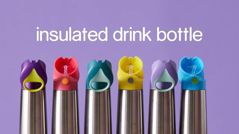 12 oz 8 12m+ b.box Insulated Water Bottle - Kids Water Bottle Stainless Steel w/Free Flow Silicone Straw, Toddler Cups