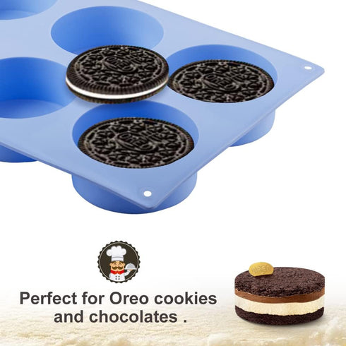 La Chat 4 PCS Candy Molds, Silicone Oreo Cookie Chocolate Molds for Candy, Cookies, Cupcake, Pudding, Jello