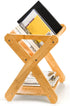 Okllen Kids' Book Caddy with Shelf, Bamboo Bookcase Book Storage Organizer for Toddlers, Bedroom, Playroom