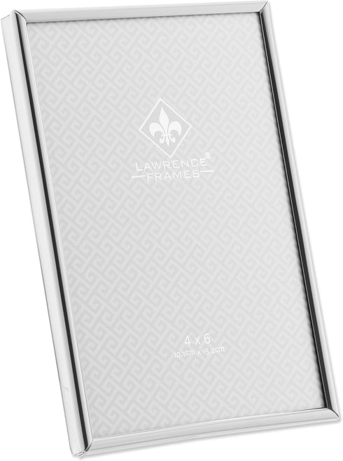 Lawrence Frames Simply Metal Picture Frame, Silver, 4 by 6-Inch