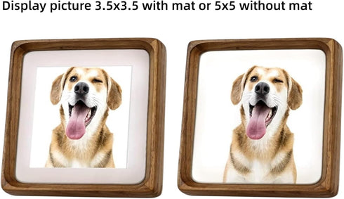 5x5 3.5x3.5 5x5,Square Natural Picture Frame Wood with Mat for Pictures or Wall Photo Frames Made of Solid Walnut Wood