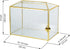 Glass Wedding Card Box with Slot, Large Clear 10.2 inch Gold Brass Gift Card Storage Box with Lock for Wedding