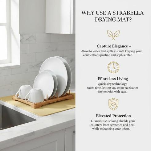 16" 18" Countertops Counter Dish Drying Mat Super Absorbent x Coffee Mat for Non-Slip Drying Mat for Kitchen Easy