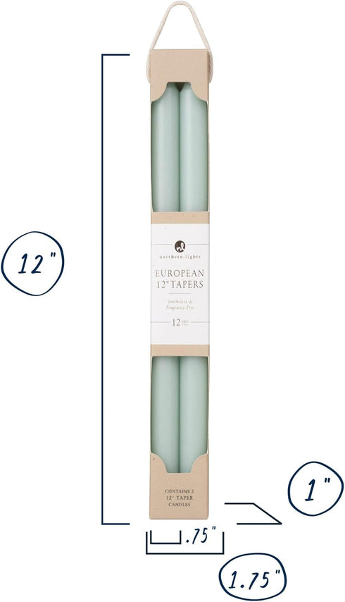 Northern Lights Candles 12" 2PK 72856 - Premium Tapers, Pistachio