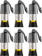 Stainless Steel Wine Bottle Stoppers - 6 Pack Plugs with Silicone Toppers, Leak-Proof, Keeps Wine Fresh Accessories
