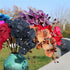 Rikyo 8 Heads Faux Black Orchid, 40" Bouquets 2 Stem Phalaenopsis Fake Flowers for Home Decoration, Office Decor,