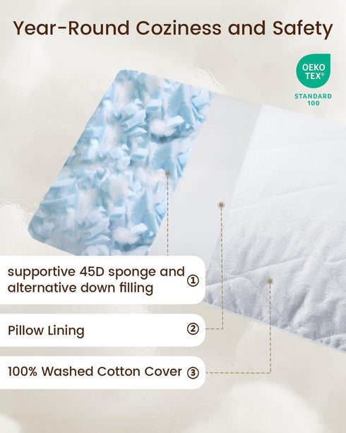 20"x54" ZonLi Body Pillows for Adults, Quilted Long Pillow for Bed, Body Pillow with Removable Cotton Cover