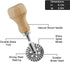 MASTER FENG Ravioli Stamp Maker Cutter Set with Roller Wheel, Wooden Handle, Fluted Edge, Pasta Press (MF-146)