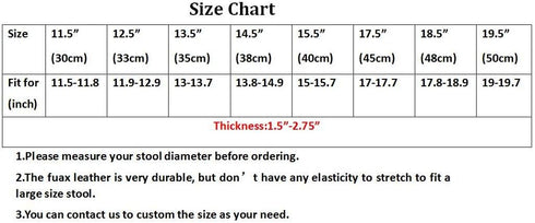 2PC 17.5 Inch Sigmat Waterproof PU Bar Stool Cover Anti-Slip Round Seat Cover Coffee