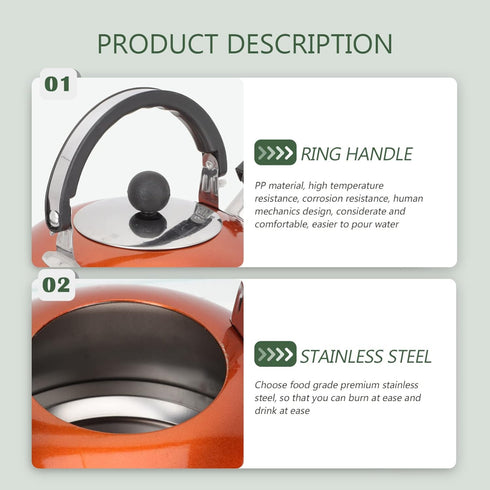 Honk Kettle Whistle Kettle, Stainless Steel Household Teakettle, Portable Kitchen Gadget