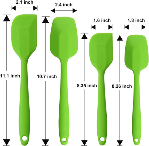 Silicone Spatulas Set, Heat Resistant Rubber Spoon Spatula Non-Stick Scrapers for Baking Mixing Tool (Green Set)