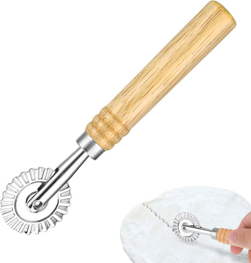 Pasta Cutter Wheel Ravioli Cutter Wheel with Roller Pizza Cutter Wheel Dumpling Lace Making Zinc Alloy Noodle Making Cutter for Kitchen by WLLHYF