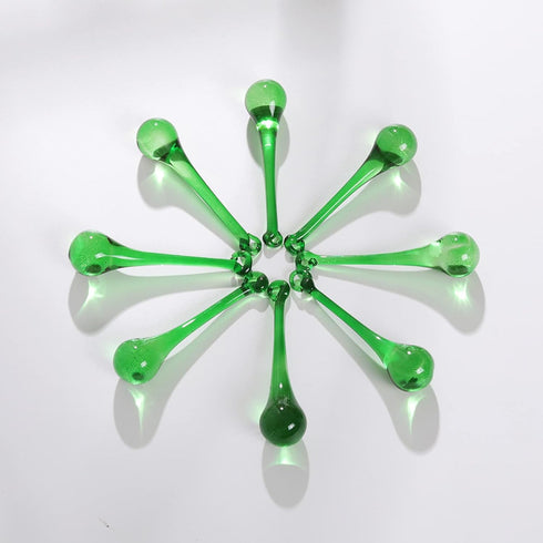 20pcs 3inch LONGWIN Crystal Teardrop Pendant Chandelier Parts Wedding Decoration Christmas Tree Decorations (Green)
