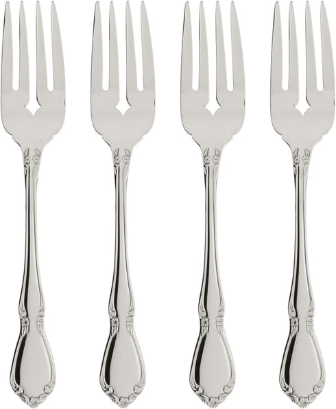 Oneida Chateau Fine Flatware Set, 18/8 Stainless Steel, Set of 4 Salad Forks