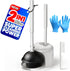 Denvlex 2 in 1 Toilet Brush and Plunger Set, Extended Handle Plunger,Toilet Bowl