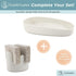 scarlettwares Dual Double Sponge Holder for Kitchen Sink Ceramic White Rustic Farmhouse Holds Two Sponges