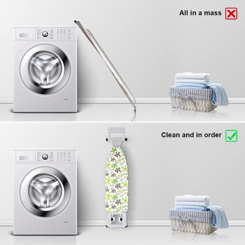 Ironing Board Hanger Wall Mount Organizer, Storage Rack for Laundry Rooms