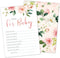 Hat Acrobat Set of 50 Wishes for Baby Cards for Baby Shower - Cute Floral Baby Shower Games, Blush Pink