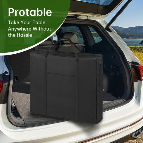 QYILUARE 4 26" 5" 24.4" Ft Folding Table Storage Bag | L x W x H - Heavy Duty Water-Resistant Carrying Bag with Pocket