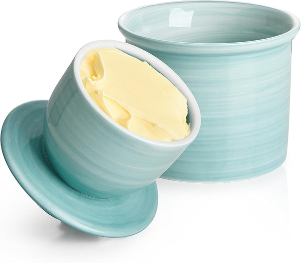 Sweese French Butter Dish with Lid - Vintage Butter Crock for Counter