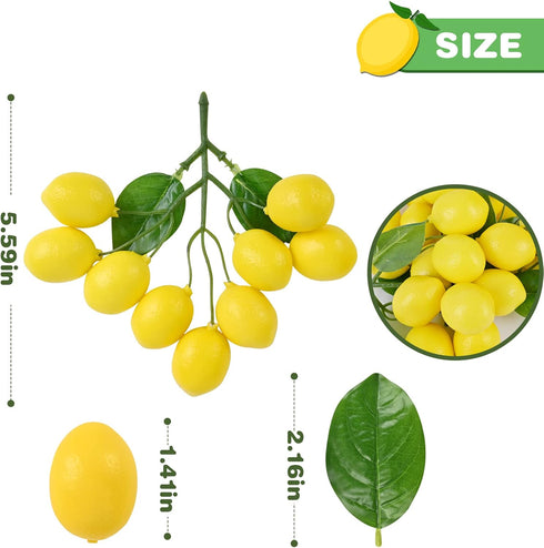 Pack of 6 Artificial Cherry Lemon Banana Peanut Orange Mulberry Bunch Simulation Plastic Fake Fruit for Decoration