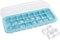 Soft Silicone Ice Cube Tray with PP Lid, Flexible Ice Cube Trays for Freezer (24 Cubes, Blue)