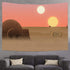 F-FUN SOUL Twin Suns Planet Wars Tapestry, 80x60in, Soft Flannel Wall Hanging for Living Room Bedroom Decor