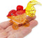 Tiny 2½" Red Orange Oranda Goldfish - Miniature Hand Blown Glass Ryukin Ranchu Fantail Collectible Figurines