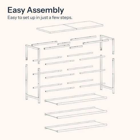 3 4-Tier Closet 9-12 BF94XJ01 HOOBRO Shoe Rack with PU Shelves, Shoe Storage Organizer for and Entryway, Holds Pairs