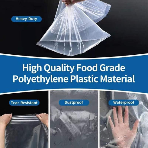 Jumbo Clear Storage Bags, Pack of 6, 40" x 60" XXL Dustproof Waterproof Storage Bags for Luggage and More