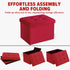 17x13x13in(Neon LINMAGCO Storage Ottoman Folding Foot Stool Velvet Foot Rest with Padded Modern Ottoman with Storage
