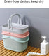 UUJOLY Plastic Organizer Storage Baskets with Handles - Shower Caddy Bins for Bathroom and Kitchen (Blue)