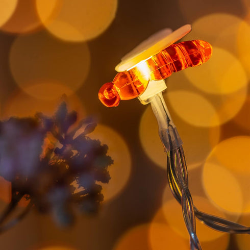 SWEET SHINE 100 50 Bee String Lights, ft USB Powered Decorative LED Novelty String Lights (Bee)