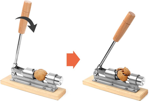 Anwenk Nutcracker Heavy Duty Nut cracker Pecan Cracker Walnut Cracker Plier Opener Tool Desktop Wood Base & Handle
