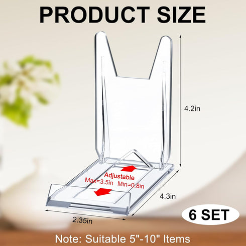 6 Packs Adjustable Purse Display Stand Clear Acrylic Handbag Stand Holder for Wallet Purses Handbag Bag Jewelry Display Organizer for Party Weddings Home Decoration Birthdays