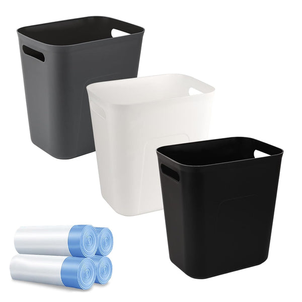 UUJOLY Small Bathroom Trash Can with Trash Bag Wastebasket Garbage Can for