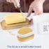 Hasense Large Butter Dish with Lid - Ceramic Airtight Butter Keeper for Countertop, Farmhouse Decor, White
