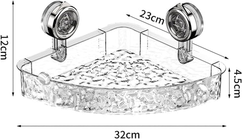 Suction Cup Shower Caddy, Clear Wall Bathroom Shower Organizer, Corner Caddy No Drilling for Kitchen Bathroom Hotel