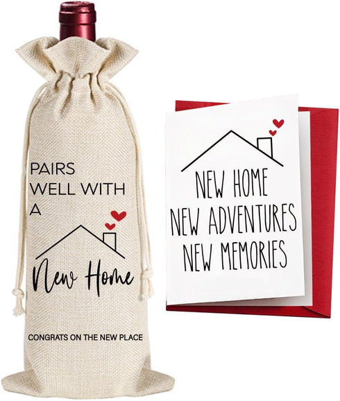 Pairs Well with A New Home Wine Gift Bag, Funny Housewarming Gift for Hostess, Realtor Clients, 5