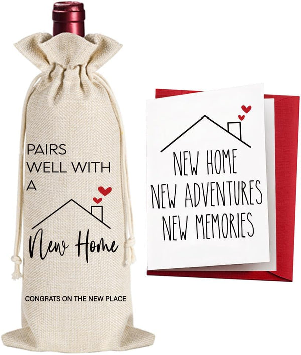 Pairs Well with A New Home Wine Gift Bag, Funny Housewarming Gift for Hostess, Realtor Clients, 5