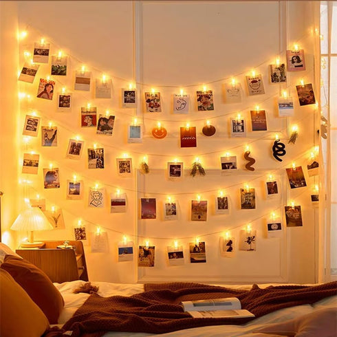 20 LED Photo Clip Starry Lights - Remote LED Fairy Twinkle Lights for Home Festival Decor, Christmas & Party